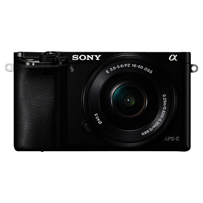 Sony A6000 Compact System Camera with 16-50mm OSS Lens, HD 1080p, 24.3MP, Wi-Fi, NFC, OLED EVF, 3 Tilting Screen Black